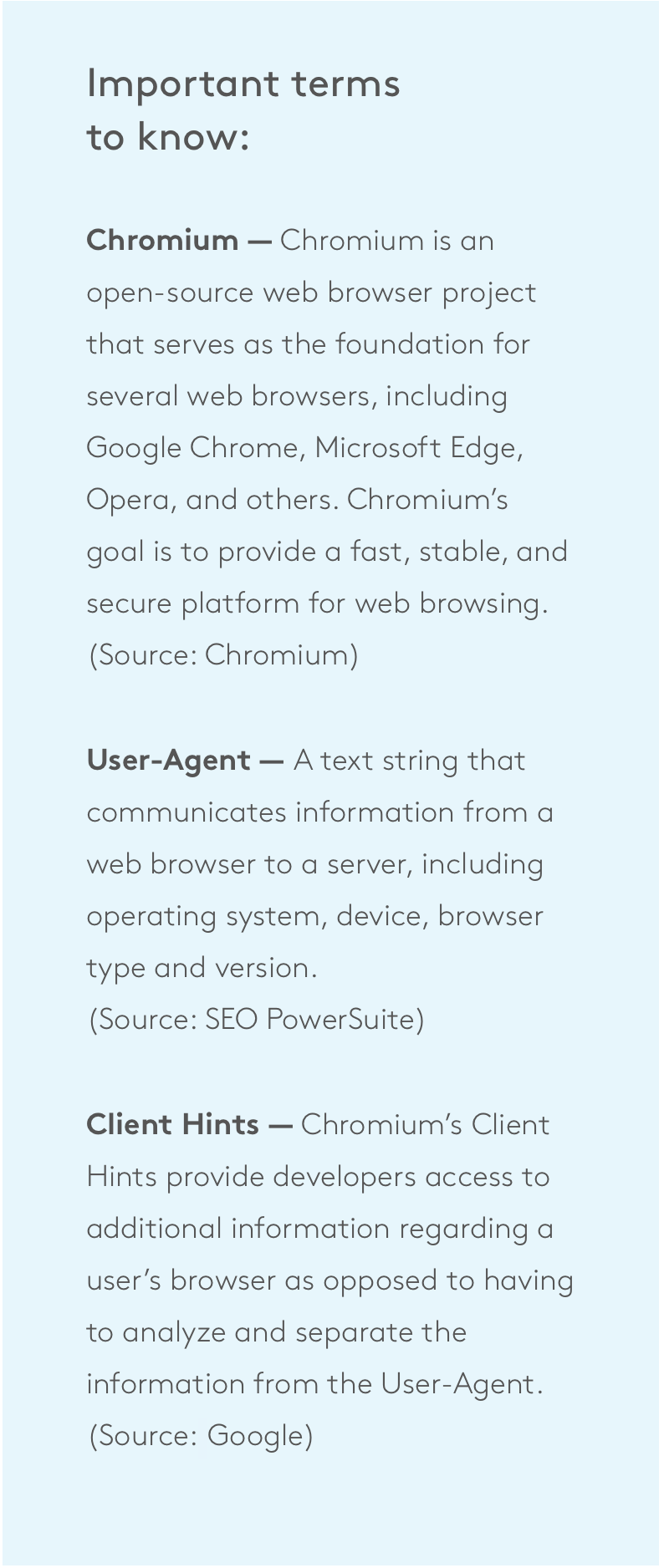 Important terms to know